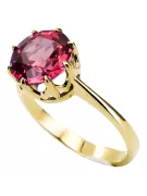 Кольцо Винтаж украшения Рубин 14-кв Желтое золото vrc157y